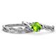 1 - Mayra Desire Peridot and Diamond Infinity Bridal Set Ring 