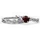 1 - Mayra Desire Red Garnet and Diamond Infinity Bridal Set Ring 