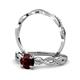 2 - Mayra Desire Red Garnet and Diamond Infinity Bridal Set Ring 