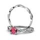 2 - Mayra Desire Rhodolite Garnet and Diamond Infinity Bridal Set Ring 