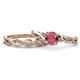 1 - Mayra Desire Rhodolite Garnet and Diamond Infinity Bridal Set Ring 