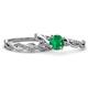 1 - Mayra Desire Emerald and Diamond Infinity Bridal Set Ring 