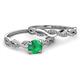 3 - Mayra Desire Emerald and Diamond Infinity Bridal Set Ring 