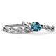 1 - Mayra Desire London Blue Topaz and Diamond Infinity Bridal Set Ring 