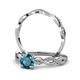2 - Mayra Desire London Blue Topaz and Diamond Infinity Bridal Set Ring 