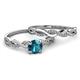 3 - Mayra Desire London Blue Topaz and Diamond Infinity Bridal Set Ring 