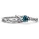 1 - Mayra Desire Blue and White Diamond Infinity Bridal Set Ring 