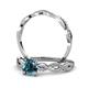 2 - Mayra Desire Blue and White Diamond Infinity Bridal Set Ring 