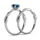 4 - Mayra Desire Blue and White Diamond Infinity Bridal Set Ring 