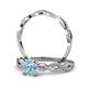 2 - Mayra Desire Aquamarine and Diamond Infinity Bridal Set Ring 