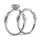 4 - Mayra Desire Aquamarine and Diamond Infinity Bridal Set Ring 