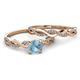 3 - Mayra Desire Aquamarine and Diamond Infinity Bridal Set Ring 