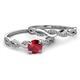 3 - Mayra Desire Ruby and Diamond Infinity Bridal Set Ring 