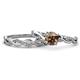 1 - Mayra Desire Smoky Quartz and Diamond Infinity Bridal Set Ring 