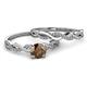 3 - Mayra Desire Smoky Quartz and Diamond Infinity Bridal Set Ring 