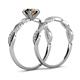 4 - Mayra Desire Smoky Quartz and Diamond Infinity Bridal Set Ring 