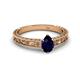 2 - Florie Classic 7x5 mm Pear Shape Blue Sapphire Solitaire Engagement Ring 