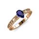 3 - Florie Classic 7x5 mm Pear Shape Blue Sapphire Solitaire Engagement Ring 