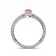 4 - Florie Classic 7x5 mm Pear Shape Pink Sapphire Solitaire Engagement Ring 