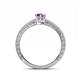 4 - Florie Classic 7x5 mm Pear Shape Amethyst Solitaire Engagement Ring 