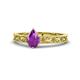 1 - Florie Classic 7x5 mm Pear Shape Amethyst Solitaire Engagement Ring 