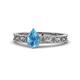 1 - Florie Classic 7x5 mm Pear Shape Blue Topaz Solitaire Engagement Ring 