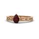 1 - Florie Classic 7x5 mm Pear Shape Red Garnet Solitaire Engagement Ring 