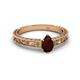 2 - Florie Classic 7x5 mm Pear Shape Red Garnet Solitaire Engagement Ring 