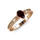 3 - Florie Classic 7x5 mm Pear Shape Red Garnet Solitaire Engagement Ring 