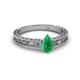 2 - Florie Classic 7x5 mm Pear Shape Emerald Solitaire Engagement Ring 