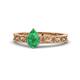 1 - Florie Classic 7x5 mm Pear Shape Emerald Solitaire Engagement Ring 