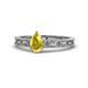 1 - Florie Classic 7x5 mm Pear Shape Yellow Sapphire Solitaire Engagement Ring 