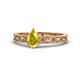 1 - Florie Classic 7x5 mm Pear Shape Yellow Sapphire Solitaire Engagement Ring 