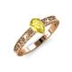 3 - Florie Classic 7x5 mm Pear Shape Yellow Sapphire Solitaire Engagement Ring 