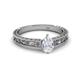 2 - Florie Classic 7x5 mm Pear Shape White Sapphire Solitaire Engagement Ring 