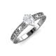 3 - Florie Classic 7x5 mm Pear Shape White Sapphire Solitaire Engagement Ring 
