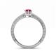 4 - Florie Classic 7x5 mm Pear Shape Ruby Solitaire Engagement Ring 