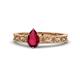 1 - Florie Classic 7x5 mm Pear Shape Ruby Solitaire Engagement Ring 