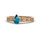 1 - Florie Classic 7x5 mm Pear Shape London Blue Topaz Solitaire Engagement Ring 