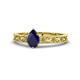 1 - Florie Classic 7x5 mm Pear Shape Blue Sapphire Solitaire Engagement Ring 