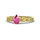1 - Florie Classic 7x5 mm Pear Shape Pink Sapphire Solitaire Engagement Ring 