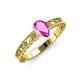 3 - Florie Classic 7x5 mm Pear Shape Pink Sapphire Solitaire Engagement Ring 