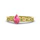 1 - Florie Classic 7x5 mm Pear Shape Pink Tourmaline Solitaire Engagement Ring 