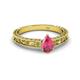 2 - Florie Classic 7x5 mm Pear Shape Pink Tourmaline Solitaire Engagement Ring 