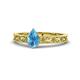 1 - Florie Classic 7x5 mm Pear Shape Blue Topaz Solitaire Engagement Ring 