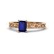 1 - Florie Classic 7x5 mm Emerald Cut Blue Sapphire Solitaire Engagement Ring 