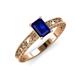 3 - Florie Classic 7x5 mm Emerald Cut Blue Sapphire Solitaire Engagement Ring 