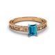2 - Florie Classic 7x5 mm Emerald Cut London Blue Topaz Solitaire Engagement Ring 