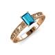 3 - Florie Classic 7x5 mm Emerald Cut London Blue Topaz Solitaire Engagement Ring 