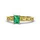 1 - Florie Classic 7x5 mm Emerald Cut Emerald Solitaire Engagement Ring 